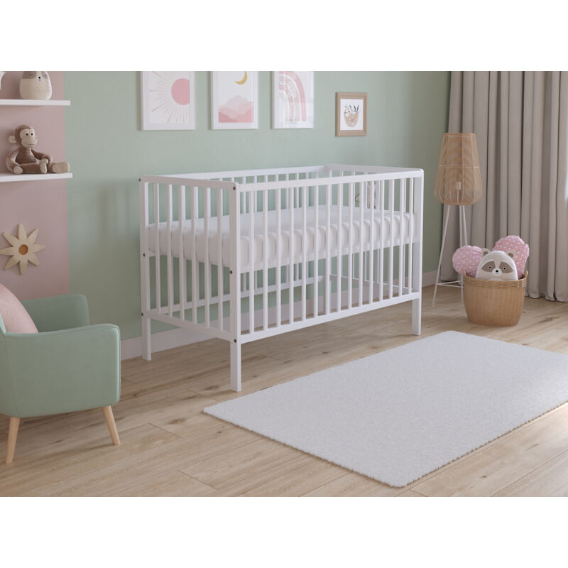 Asher Cot Bed 120x60cm with Microfiber Quilted mattress