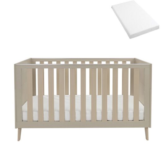 Babymore Dante Cot Bed Cashmere With Fibre Mattress