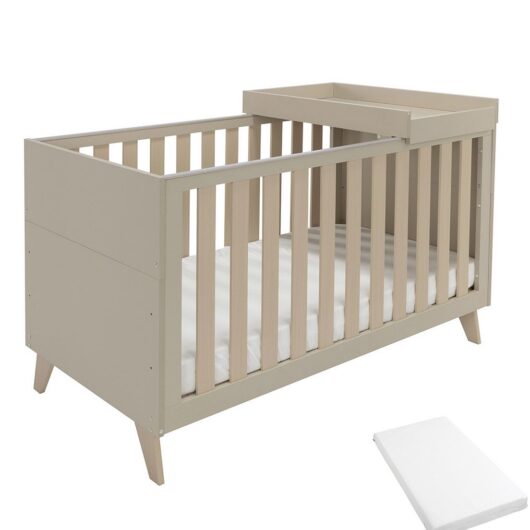 Babymore Dante Cot Bed With Top Changer And Mattress