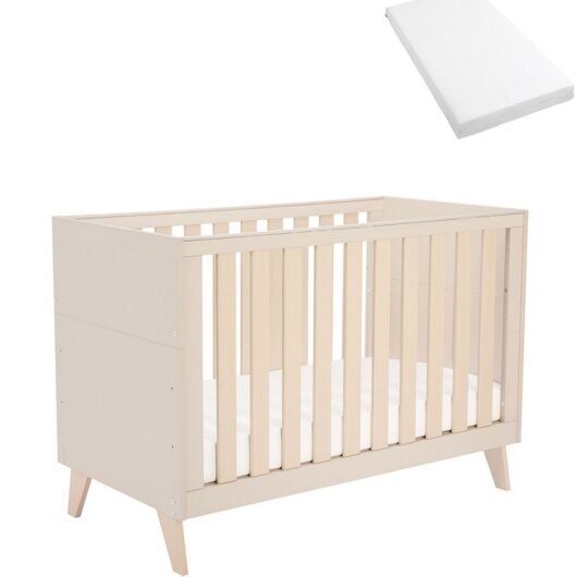 Babymore Dante Mini Cot Bed Cashmere With Fibre Mattress