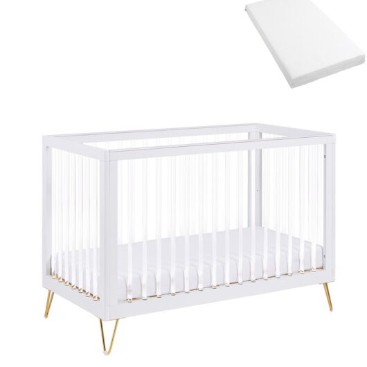 Babymore Kimi Acrylic Cot Bed With Mattress