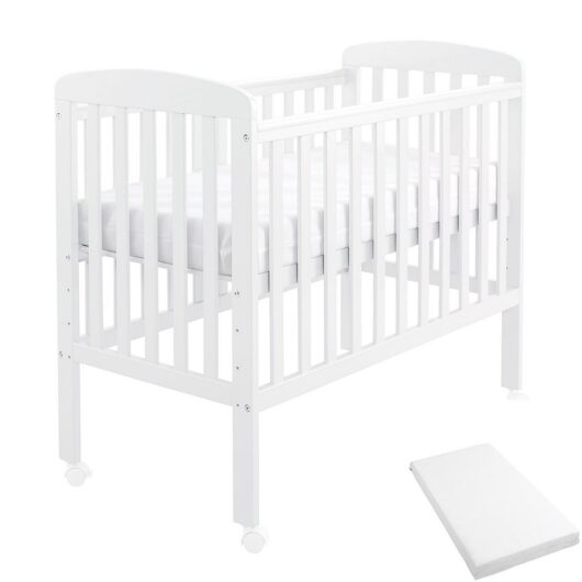 Babymore Space Saver Cot With Mattress White