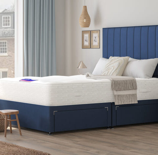 Daphne Ortho Traditionally Sprung Mattress + Premium Divan Bed, Carbon, 4 Drawer, Double