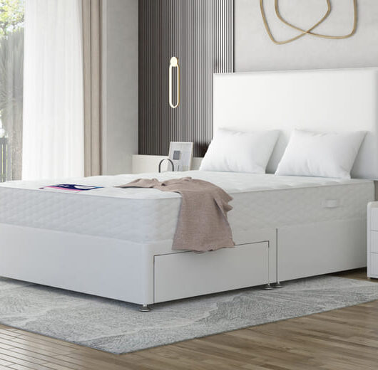 Deluxe Memory Foam Mattress + Premium Divan Bed, Carbon, 4 Drawer, Double