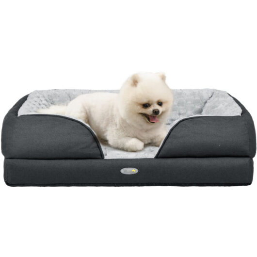 Dog Bed Calming Pet Bed Dog Mattress for Small Dogs Grey - Pawhut