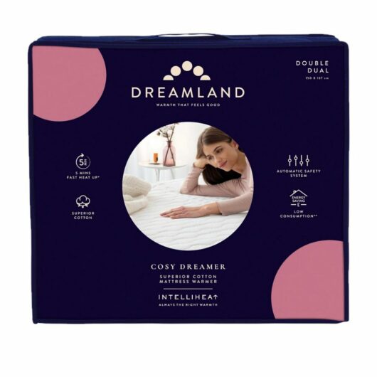 Dreamland Cosy Dreamer Superior Cotton Mattress Warmer Double Dual 150X137 Cm
