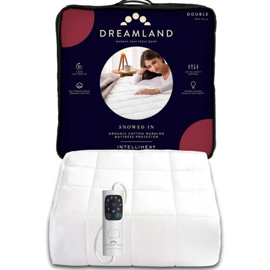 Dreamland Snowed In Organic Cotton Warming Mattress Protector Double 1 Control 190X137Cm