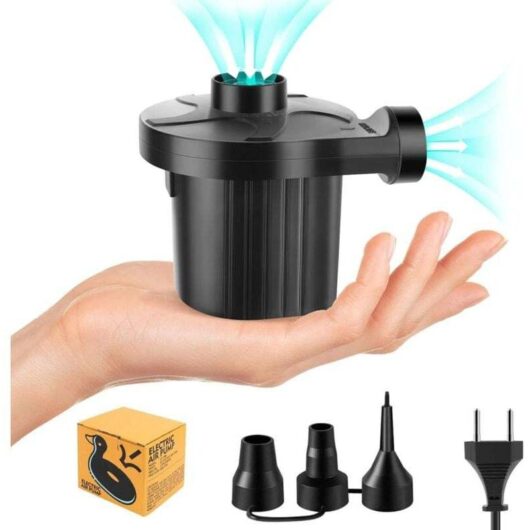 Electric Air Pump, 240V/50W Inflator and Deflator, Mini Electric Air Pump with 3 Air Nozzles, Electric Inflator and Deflator for Inflatable