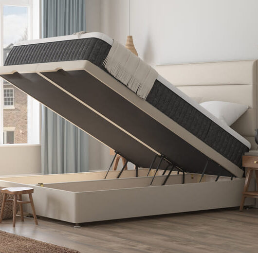 Emma Original Mattress + Ottoman Divan Bed, Silver, End Ottoman, Single