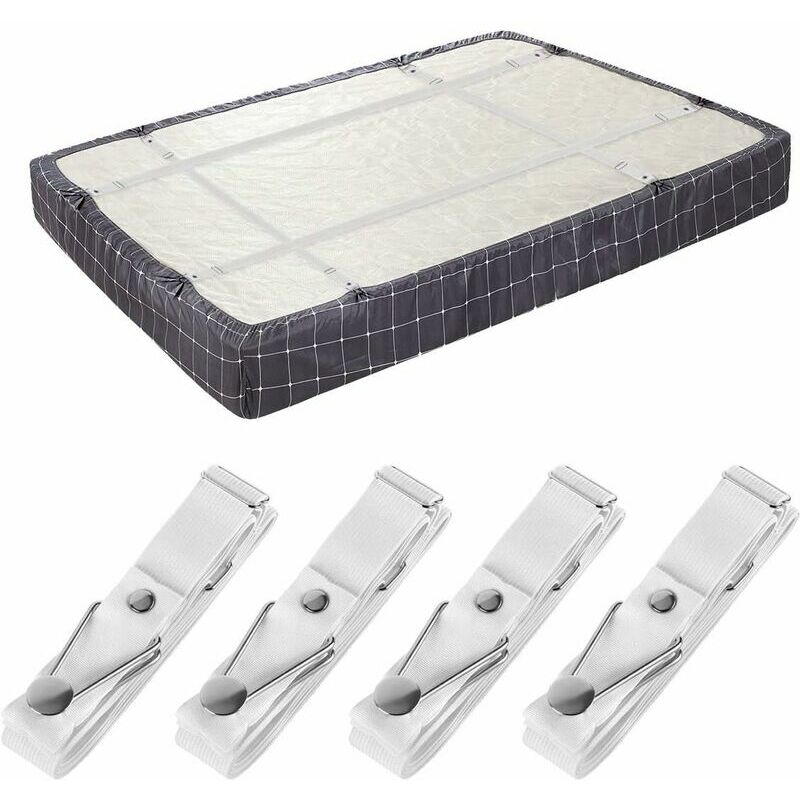 Fuhuida Trading - Bed Sheet Holder Straps - Adjustable Fitted Sheet Clips - Bed Sheet Fastener Straps - Elastic Clip Holder Used for Bed Sheets,