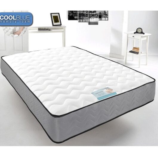 Furniturestop - Touch Cool Blue Orthopedic Memory Foam Mattress - 3ft 10