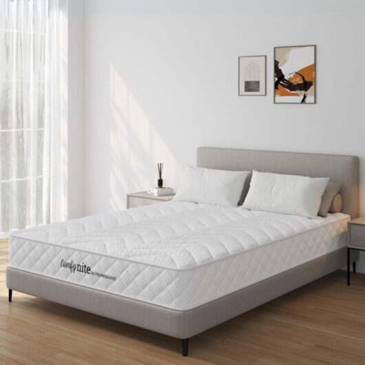 Home Source - Bonnell Coil System Quilted Mattress 4ft6 Double Medium Firmness 17.5cm Deep