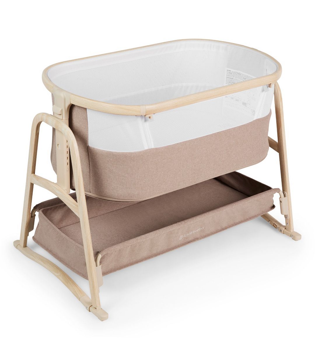 Ickle Bubba Bubba&me Luxe Bedside Crib - Biscuit