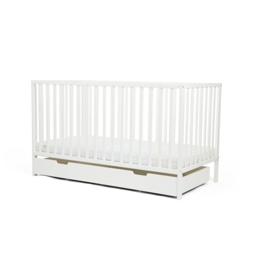 Ickle Bubba Hartley Classic Cot, Under Drawer & Fibre Mattress - White