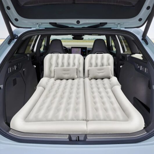 Inflatable Bed Mattress, Removable Air Mattress For Car Truck SUV Back Seat Sleeping Beds W/ Air Pump Set
