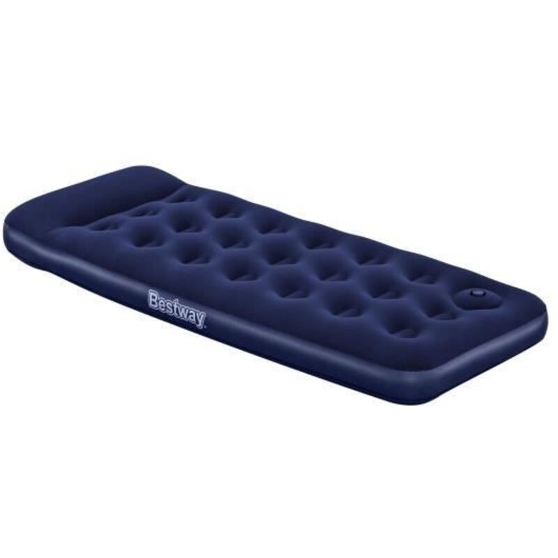 Inflatable camping mattress - BESTWAY - 1 place - 185x76x22 cm with integrated foot pump