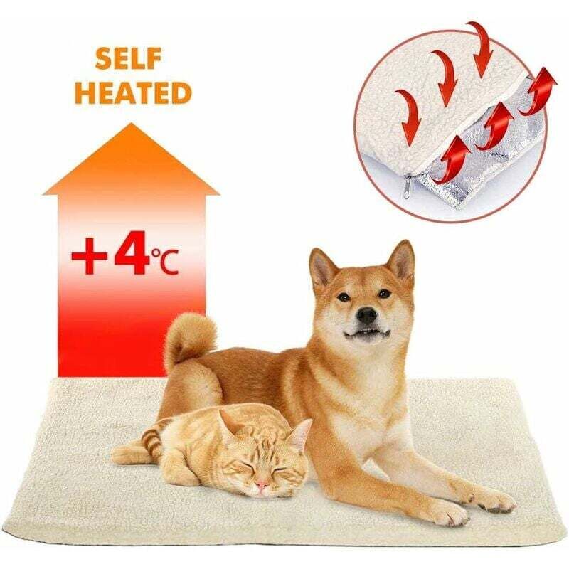 Jalleria - Dog mattress - self-heating cushion for cats and dogs, thermal heating blanket without electricity and batteries - 60 x 45 cm