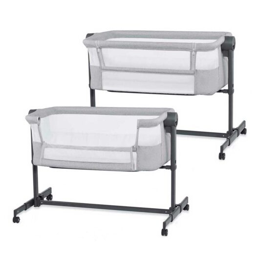 Kinderkraft Nestee Up 2 Bedside Crib - Light Grey