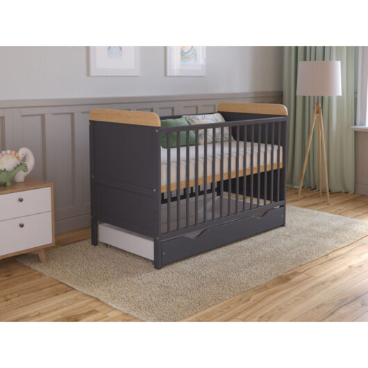 Levi Cot Bed 120x60cm with drawer and Microfiber Quilted mattress