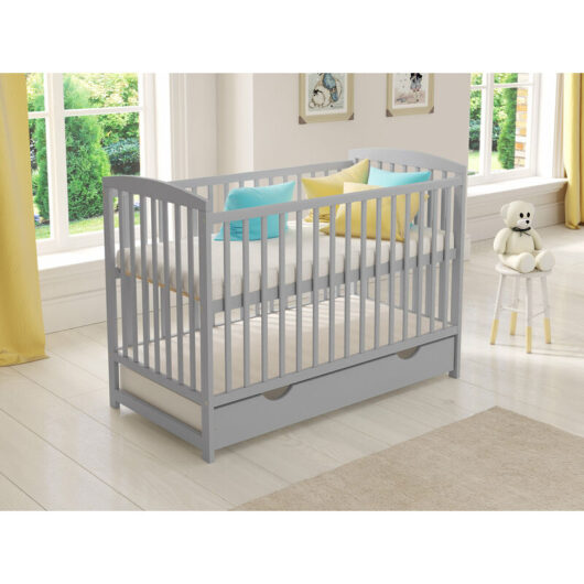 Love For Sleep - Jacob Cot Bed 120x60cm with drawer & Aloe Vera mattress (Grey) - Grey