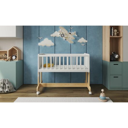 Love For Sleep - SmartCrib 6in1 Bedside Crib 90x40cm with Aloe Vera Quilted mattress (White/Pine) - White/Pine