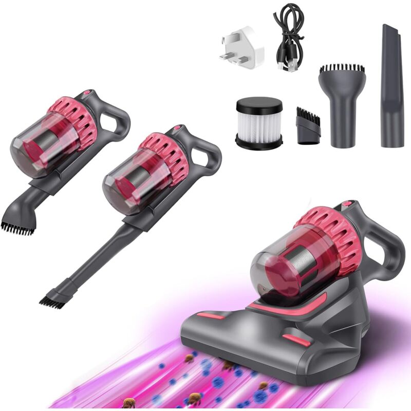 Mattress vacuum cleaner, Portable bed vacuum cleaner with HEPA filtration and UV light, High-frequency dust mite eliminator, Cordless vacuum cleaner