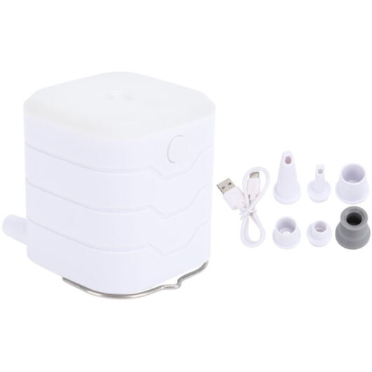 Mini Portable Air Pump for Inflatables Toys Pool Floats Travel Camping Rechargeable Air Mattress Inflator with Light