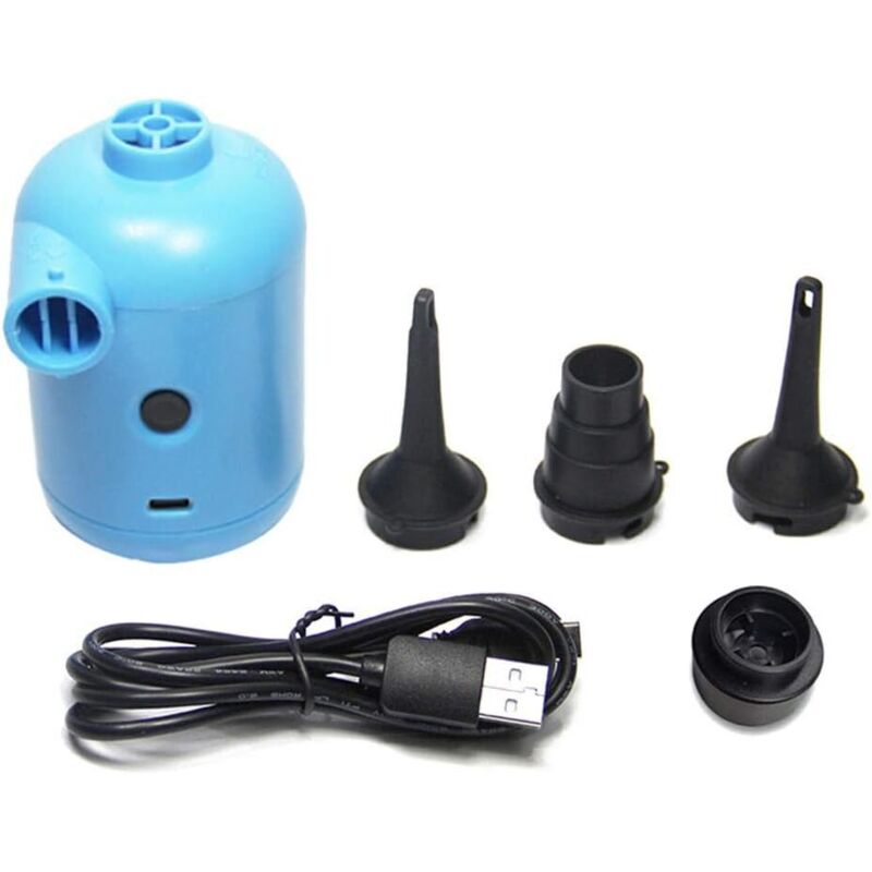 N/Y Electric Pump for Inflatable Pools, Quick Inflation Pump with 3 Nozzles, Portable USB Charging Inflation and Deflation Pump for Air Mattresses