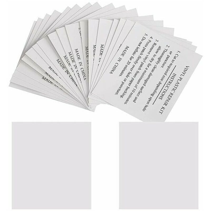Pack of 50 repair patches, 5.5 x 6.5 cm. Repair patches for pools, mattresses, buoys, and inflatable hot tubs.