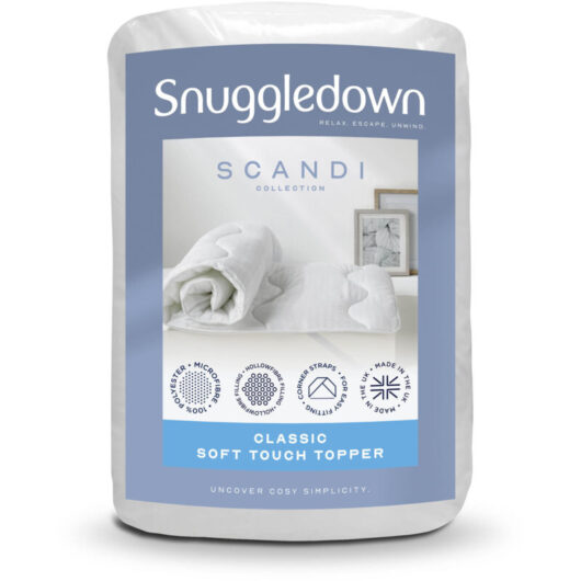 Snuggledown Scandinavian Hollowfibre Mattress Topper, Medium Support, Super King