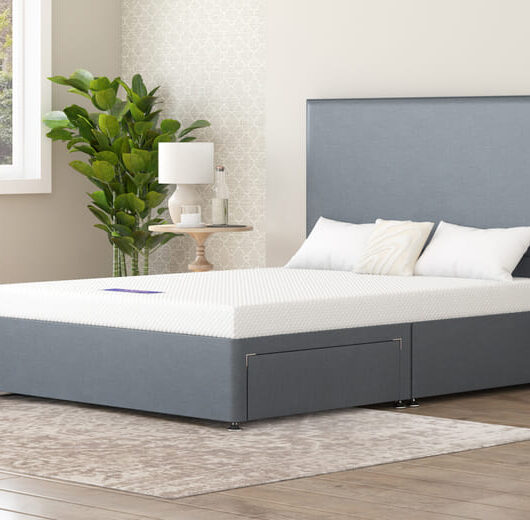 Value Eco Foam Mattress + Premium Divan Bed, Carbon, 4 Drawer, Double