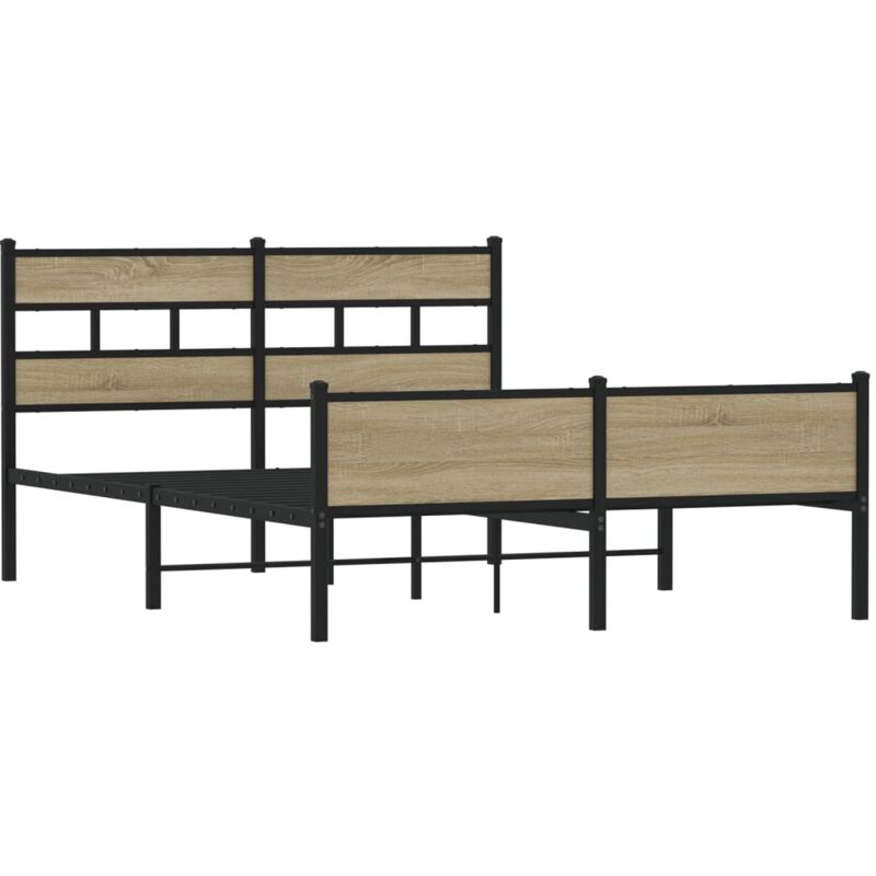 Vidaxl - Bed Frame without Mattress Sonoma Oak 140x190 cm Engineered Wood