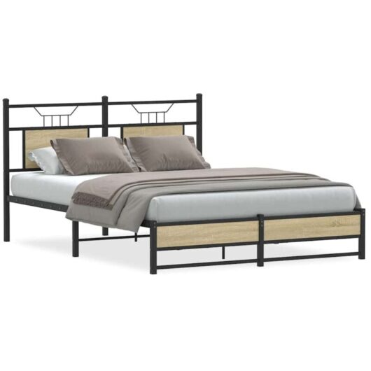 Vidaxl - Bed Frame without Mattress Sonoma Oak 140x200 cm Engineered Wood