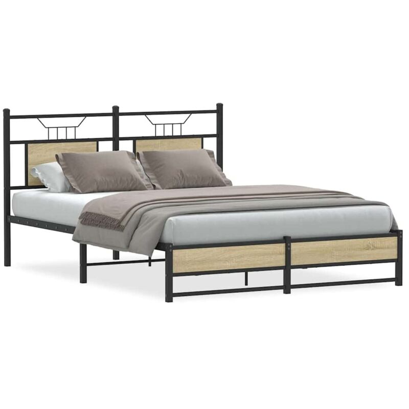 Vidaxl - Bed Frame without Mattress Sonoma Oak 140x200 cm Engineered Wood