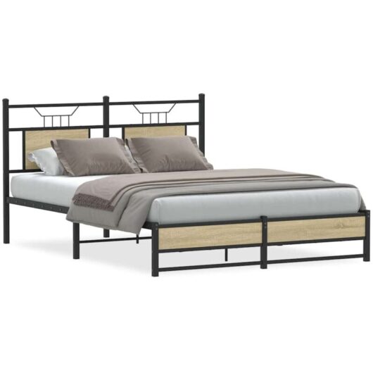 Vidaxl - Bed Frame without Mattress Sonoma Oak 150x200 cm King Size Engineered Wood