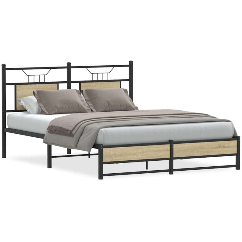 Vidaxl - Bed Frame without Mattress Sonoma Oak 150x200 cm King Size Engineered Wood