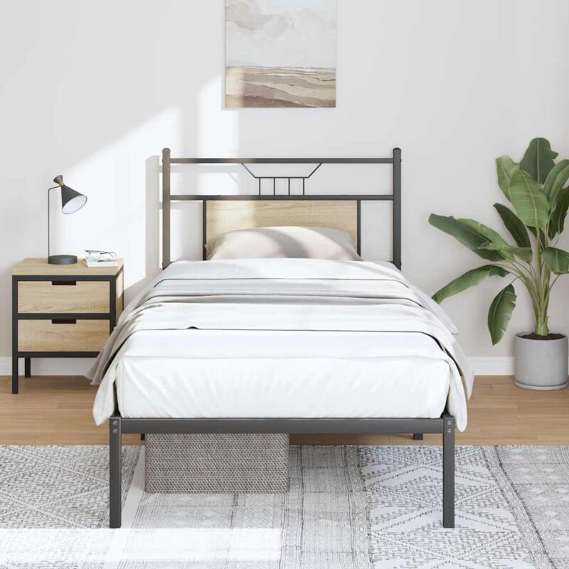 Vidaxl - Bed Frame without Mattress Sonoma Oak 90x190 cm Single Engineered Wood