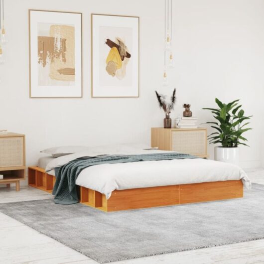 Vidaxl - Bed Frame without Mattress Wax Brown 140x190 cm Solid Wood Pine