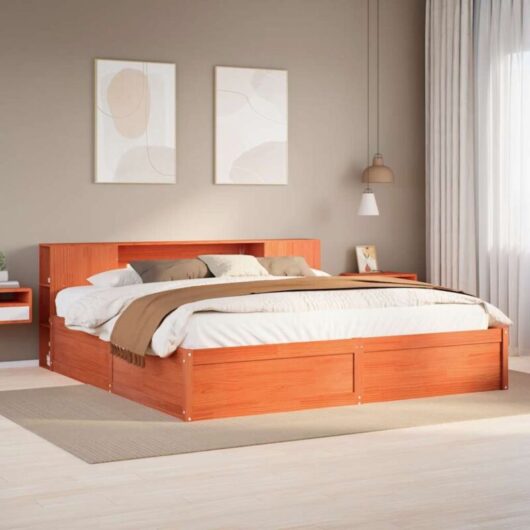 Vidaxl - Bed Frame without Mattress Wax Brown 180x200 cm Super King Solid Wood Pine