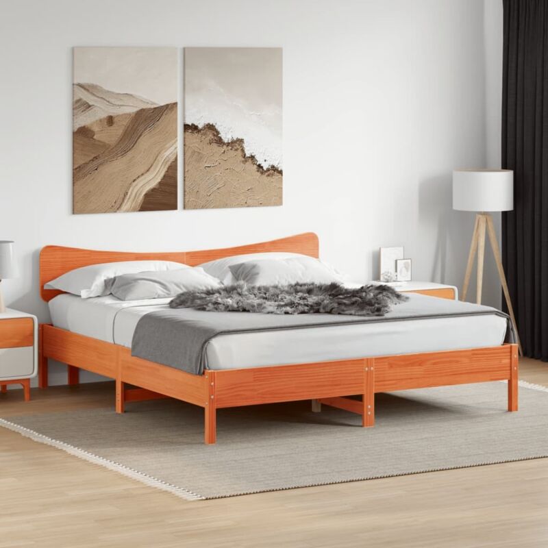 Vidaxl - Bed Frame without Mattress Wax Brown 200x200 cm Solid Wood Pine