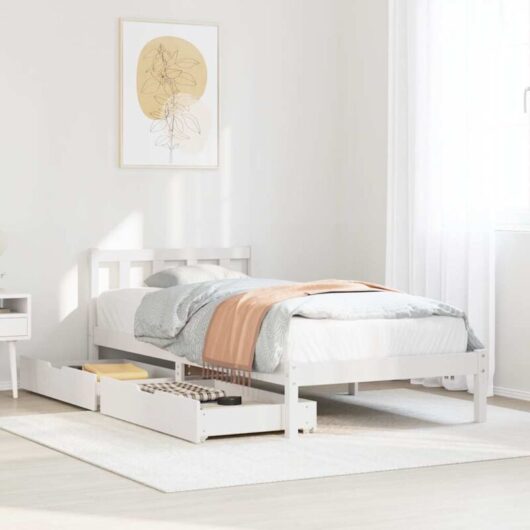 Vidaxl - Bed Frame without Mattress White 100x200 cm Solid Wood Pine