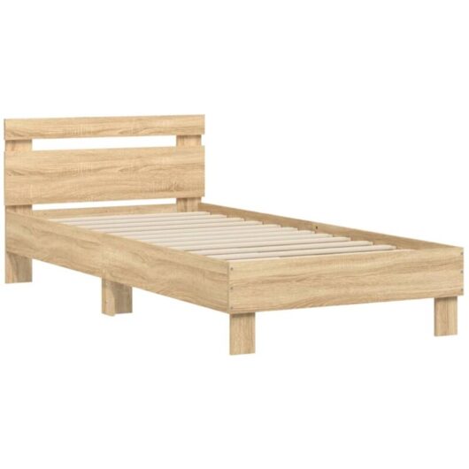 Vidaxl - Bed Frame without Mattress with Headboard Sonoma Oak 90x190 cm Single