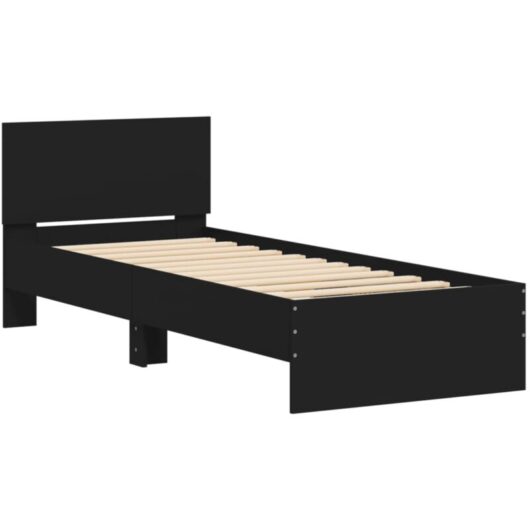 Vidaxl - Bed Frame without Mattress with led Lights Black 75x190 cm Small Single