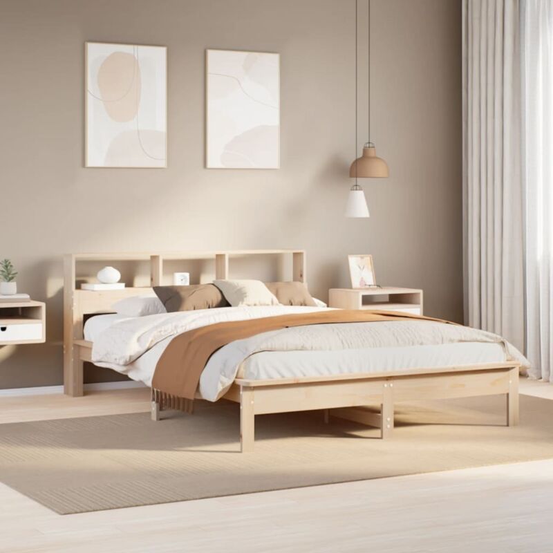 Vidaxl - Bookcase Bed without Mattress 120x190 cm Small Double Solid Wood Pine
