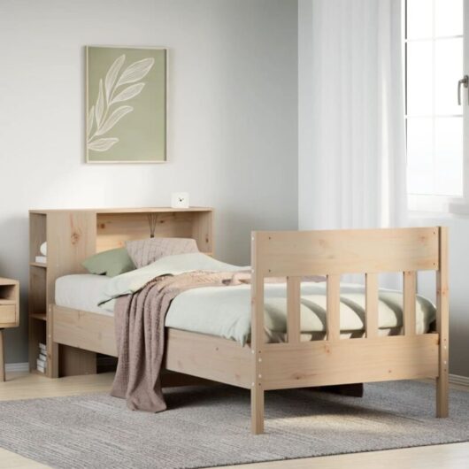 Vidaxl - Bookcase Bed without Mattress 75x190 cm Small Single Solid Wood Pine