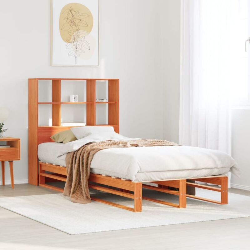 Vidaxl - Bookcase Bed without Mattress Wax Brown 100x200 cm Solid Wood