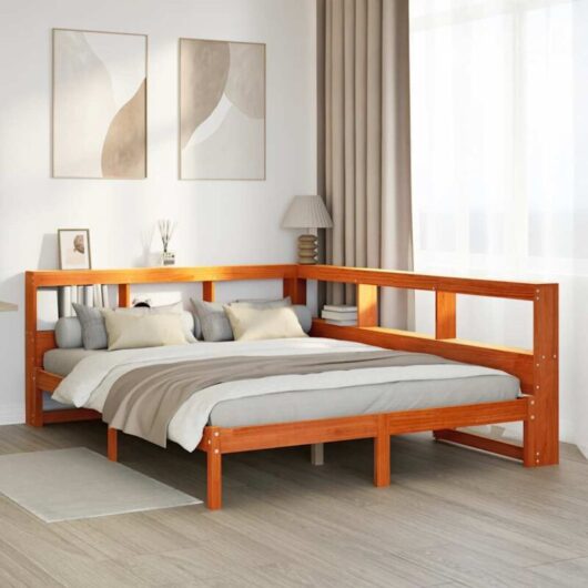 Vidaxl - Bookcase Bed without Mattress Wax Brown 140x200 cm Solid Wood Pine