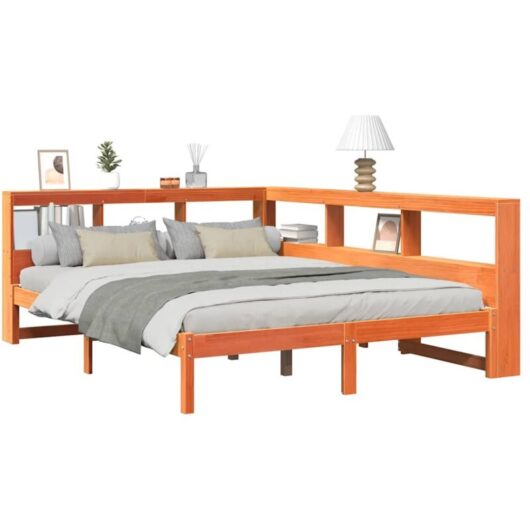 Vidaxl - Bookcase Bed without Mattress Wax Brown 160x200 cm Solid Wood Pine