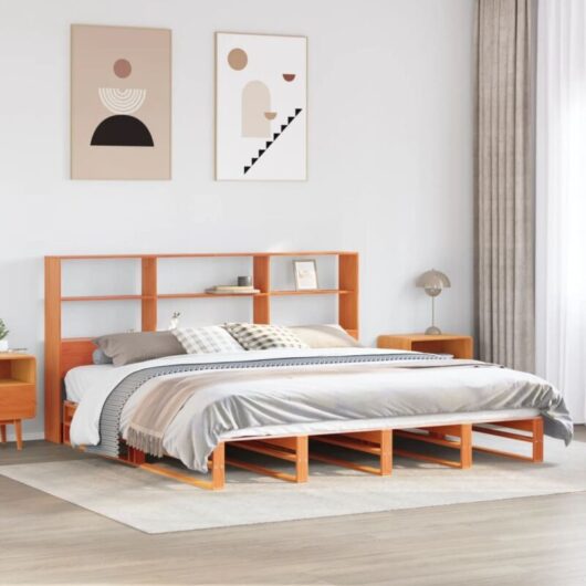 Vidaxl - Bookcase Bed without Mattress Wax Brown 180x200 cm Super King Solid Wood