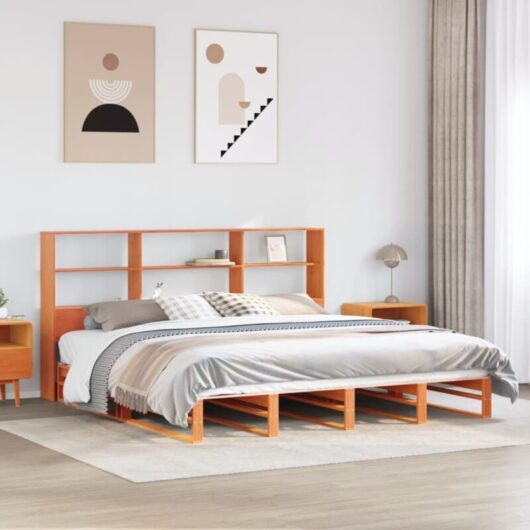 Vidaxl - Bookcase Bed without Mattress Wax Brown 200x200 cm Solid Wood